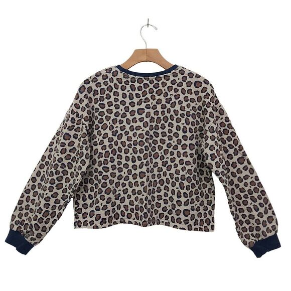 Boden Terry Sweatshirt Youth 13/14  Brown Pullover Animal Print 100% Cotton - Picture 5 of 11